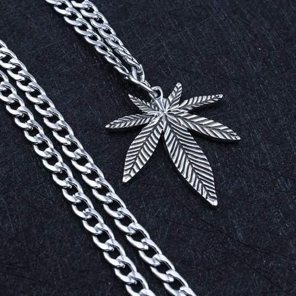 ❤️Hip Hop Leaf Chain Pendant Necklace for women/men, N90201P141 - Picture 5 of 8